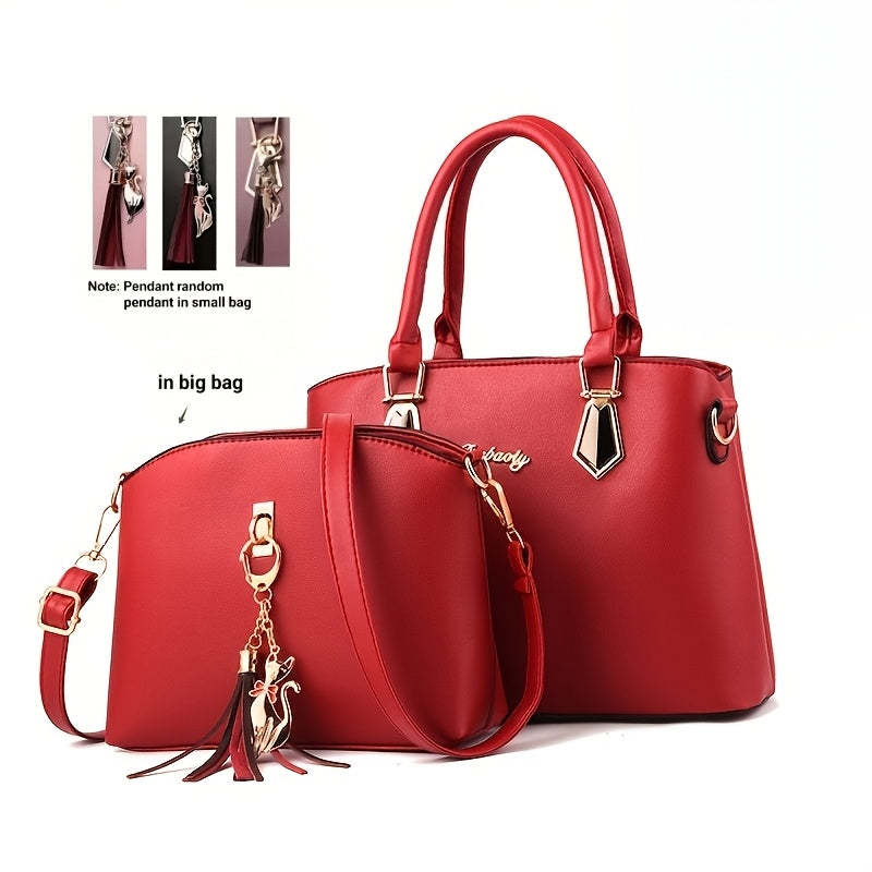 Stylish and versatile 2-piece ladies' bag with large capacity, suitable for gifting girlfriends, wives, and parents on Valentine's Day or birthdays.