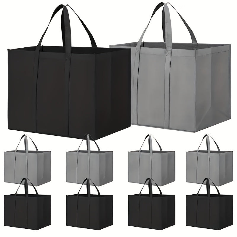 Durable Eco-Friendly Reusable Shopping Bag - Square Tote made of Leak-Proof Polypropylene with Sling, Stands Upright, Folds Easily, Machine Washable, Ideal for Grocery Shopping & Produce, Features Long Handles and Holds Over 45 Pounds.