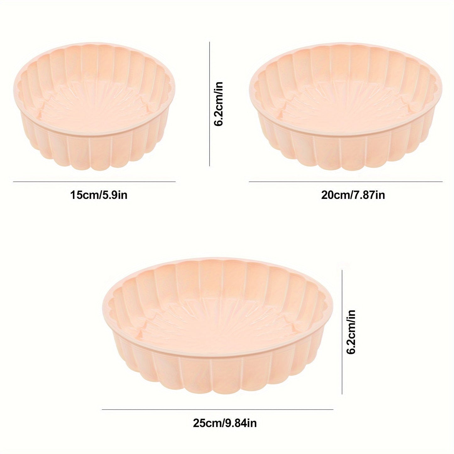 Create mouthwatering cakes with ease using this 3-piece Round Flower Cake Pan Set. These versatile nonstick silicone cake molds are ideal for weddings, family gatherings, DIY projects, birthdays, and more!