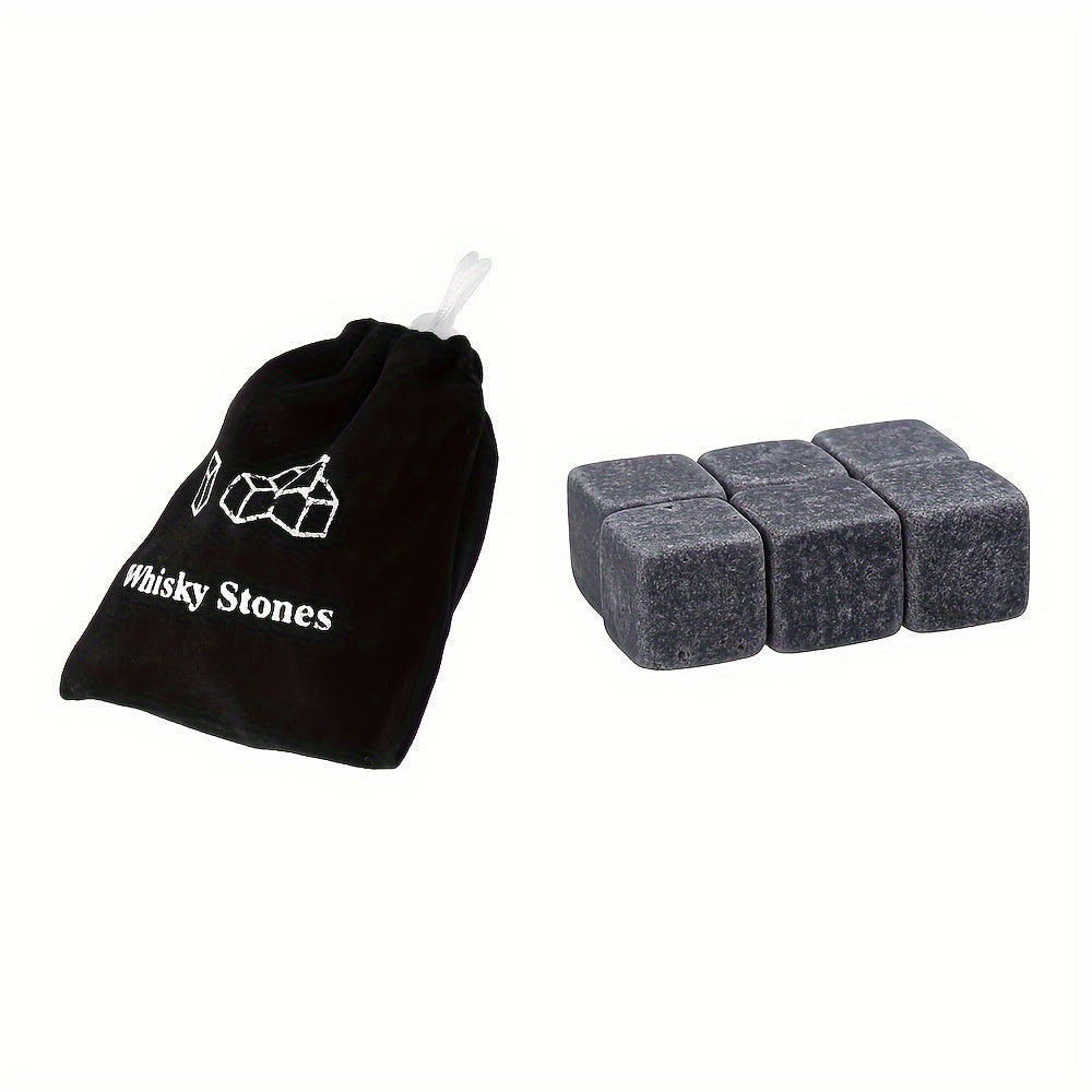 Whiskey Stones Gift Set - Includes 6, 9, or 12pcs of Ice Stones, Ice Cubes Chillers, Reusable Chilling Rocks Stone - Perfect for Father's Day, Anniversary, Birthday or as a Gift for Men - Complete Wine Set