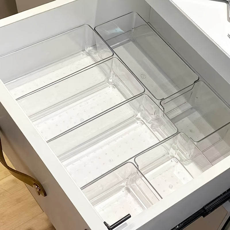 2024 Drawer Organizer - Transparent PET Box for Desk, Stationery, & Cosmetics