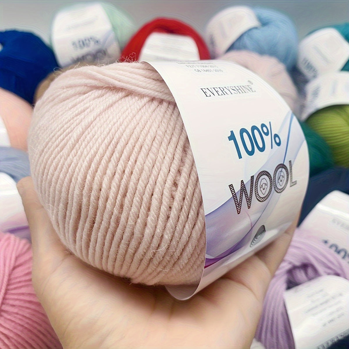 Six pieces of soft and warm 100% pure wool yarn in assorted colors, perfect for crochet, knitting, and weaving projects like hats, scarves, and sweaters. Each piece weighs 1.76oz.