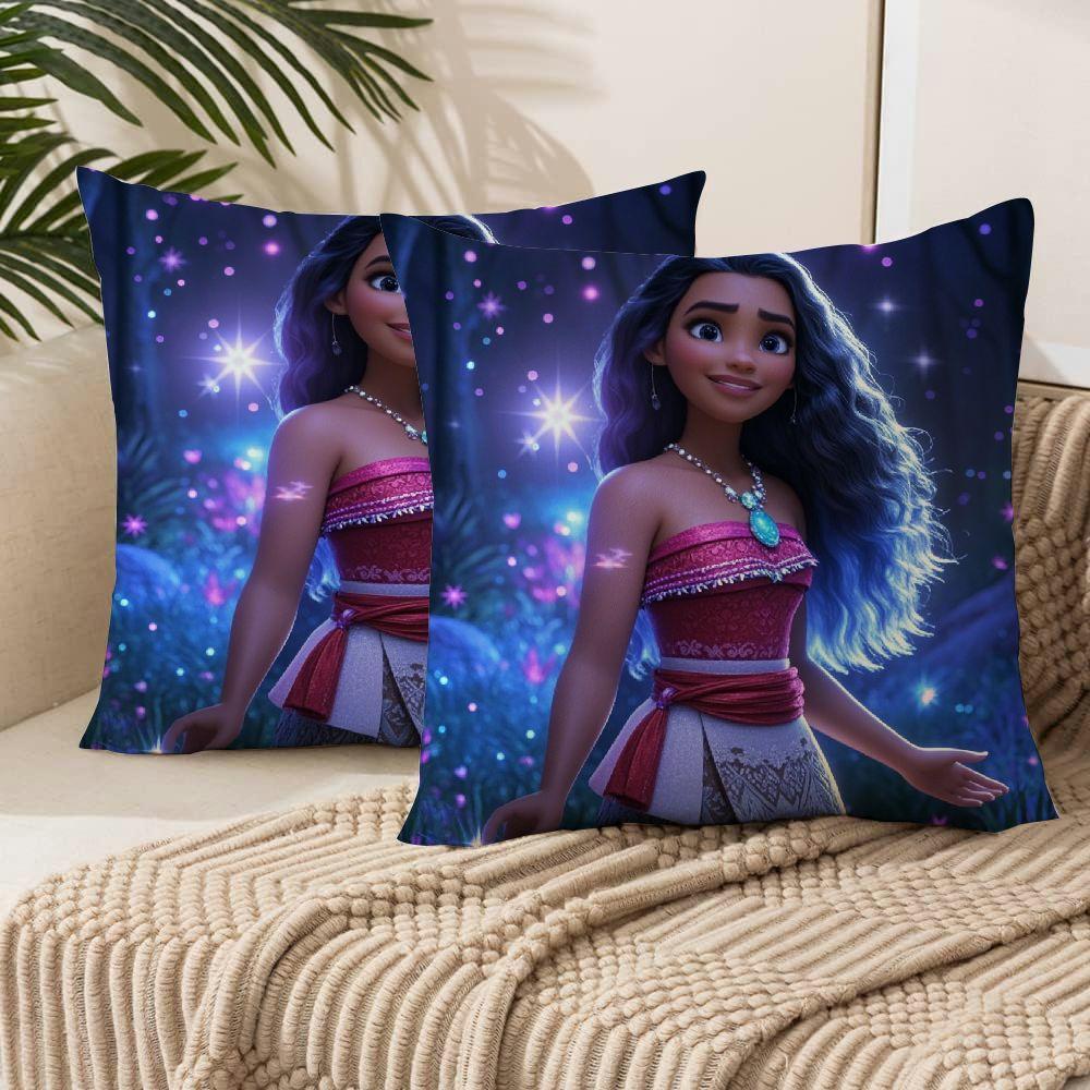 Decorate your sofa and living room with these 2 Moana-inspired decorative pillow covers. Made of polyester, these square throw pillow cases are suitable for ages 14 and up. Perfect for adding a touch of Disney magic to your home decor.