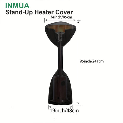 Durable Outdoor Heater Cover - Protects Against UV Rays and Wind, Made from Black Oxford Fabric, 86.36cm x 48.26cm x 241.3cm - Ideal for Vertical Patio Heaters, Provides Weatherproof Protection