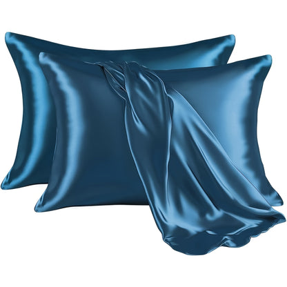 Set of 2 Satin Pillowcases for Luxurious Home Bedding