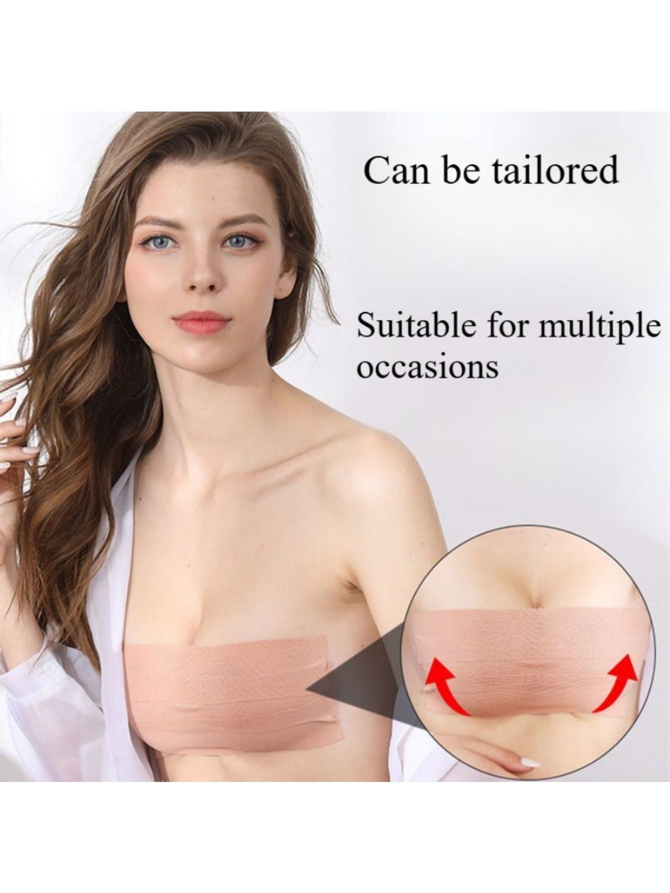 1pc of Invisible Breast Lift Tape: Strapless & Seamless Adhesive Bra for Women, Cut-to-Fit, Non-Woven Polyester