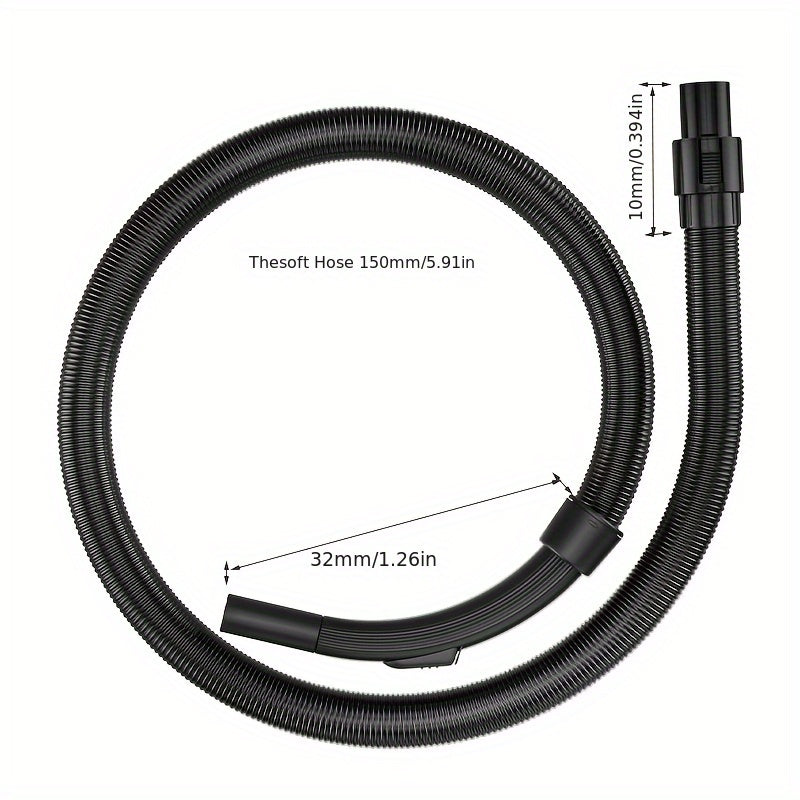 Adapter with crevice attachment, flexible plastic vacuum cleaner tube compatible with Midea, Karcher, Electrolux models QW12T-05F and QW12T-05E, converting from 35mm to 32mm hose.