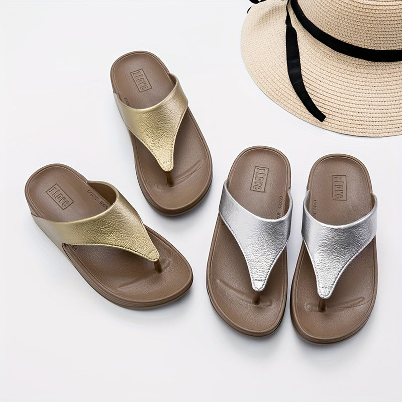 Women's Summer Platform Flip-flops with Anti-slip Soft Sole