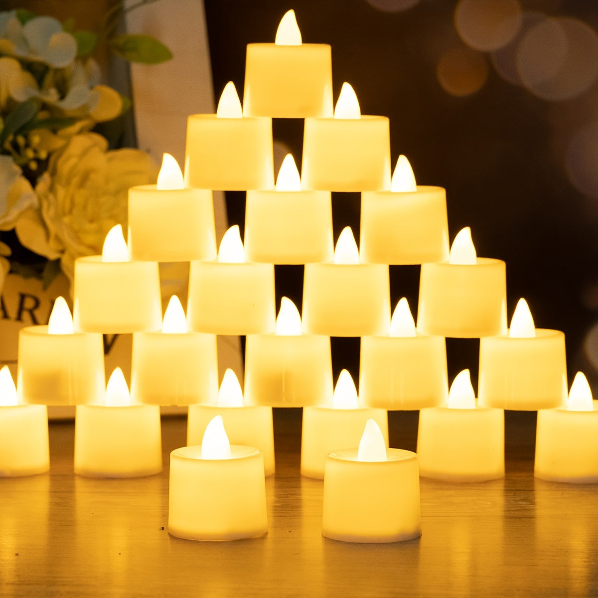 Pack of 6 or 12 LED electronic candles for weddings, proposals, home decorations, tables, countertops, birthdays. Available in white, warm white, and warm light.