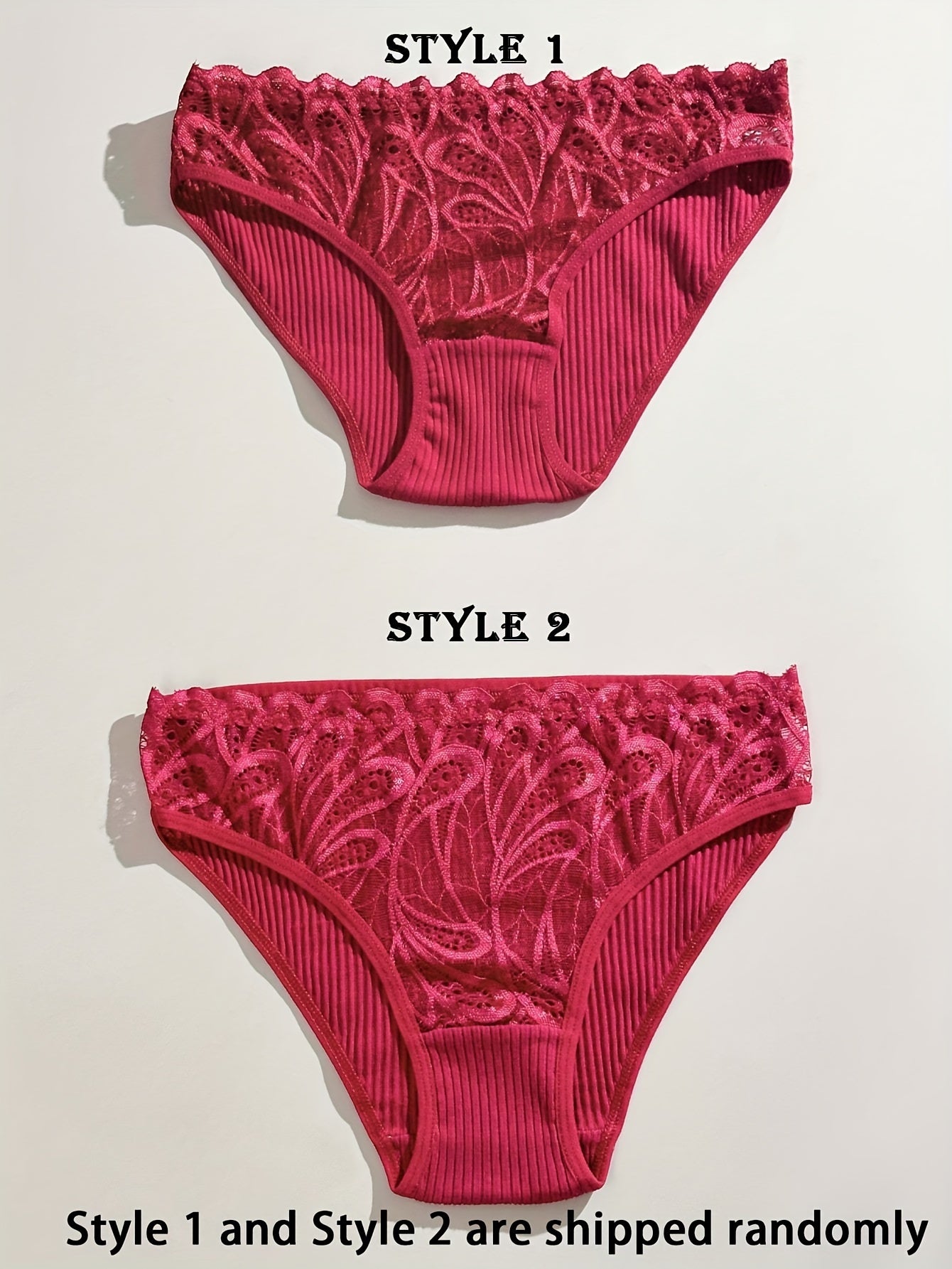 Four paisley lace briefs, sexy and comfortable stretchy intimates for women.