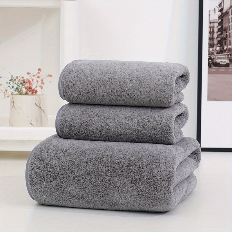 3-piece special set: 2 towels + 1 bath towel made with coral velvet for absorbency, no fading or hair loss, soft and comfortable for a new skin-friendly experience.