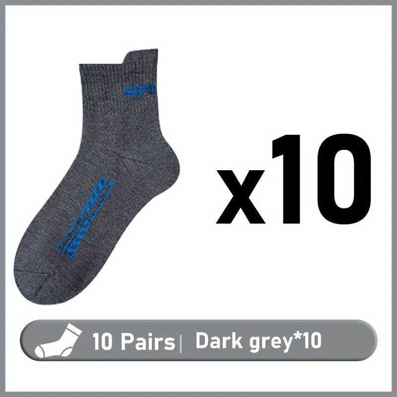 High quality casual socks for men in a pack of 10 pairs, size 38-45. Great gift for sports enthusiasts.