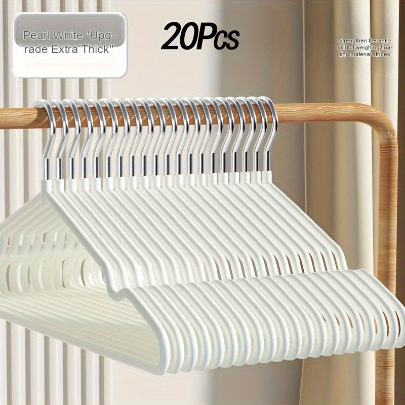 Durable Clothes Hangers for Home Use: 20-Pack Metal Hangers with Non-Slip Design, Large Capacity, and Space-Saving Features