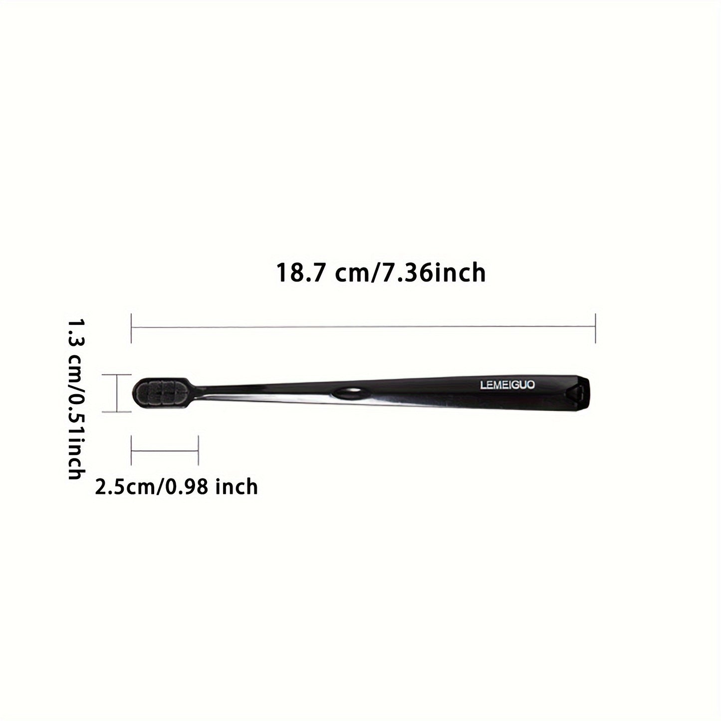 Premium manual toothbrush with soft bristles for gentle gum care. Black handle with gray/white bristles, individually wrapped for effective home oral care.