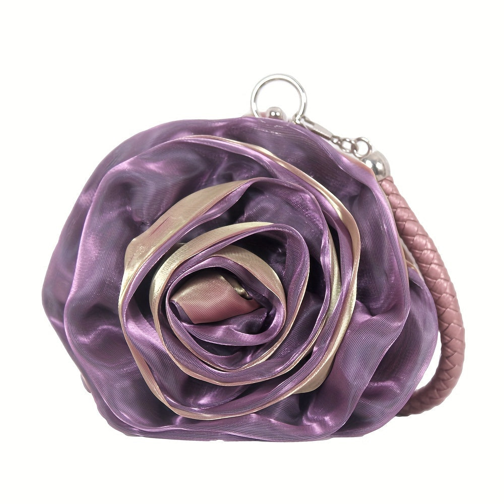 Introducing the Huang Yunying Special Silk Three-dimensional Flower Bag, perfect for adding elegance to your evening dresses. This hand-held bride bag doubles as a coin purse, pendant bag, and party or dinner decoration. It's also great for Christmas