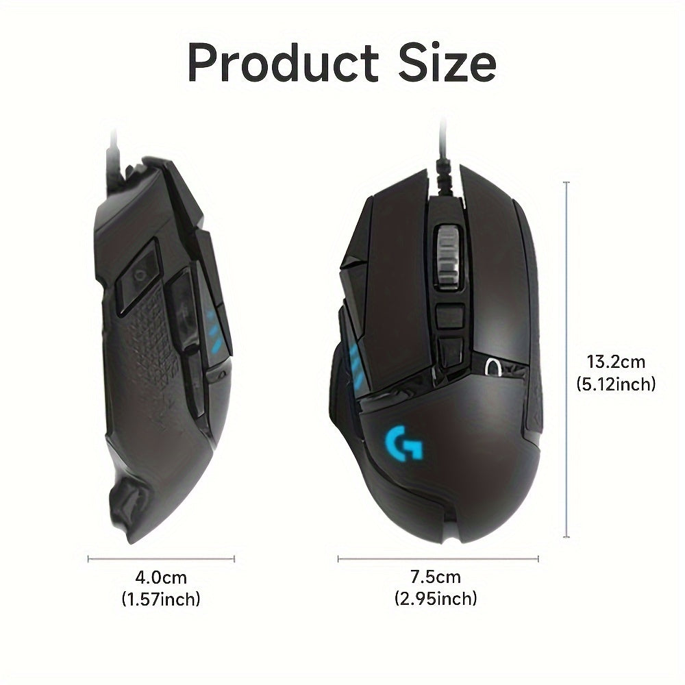 Logitech Hero Wired Gaming Mouse: Optical tracking, right-handed design, and 11 programmable buttons for PC gamers.