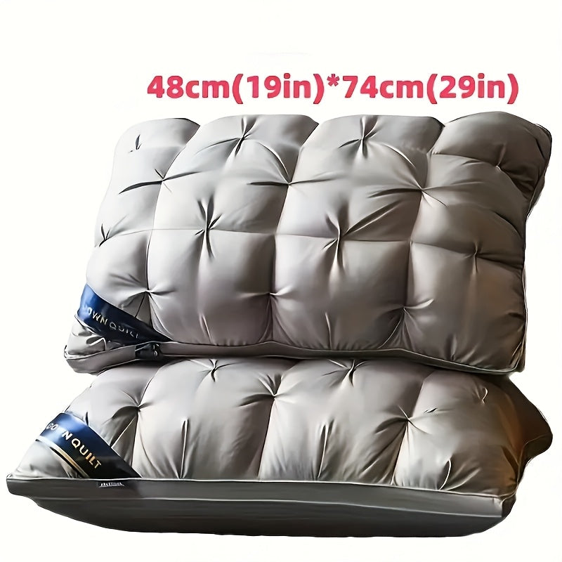 High quality pillows and cushions measuring 48.26X73.66 cm provide deep sleep neck support with a non-collapsing high pillow core. Suitable for all seasons, these hypoallergenic pillows