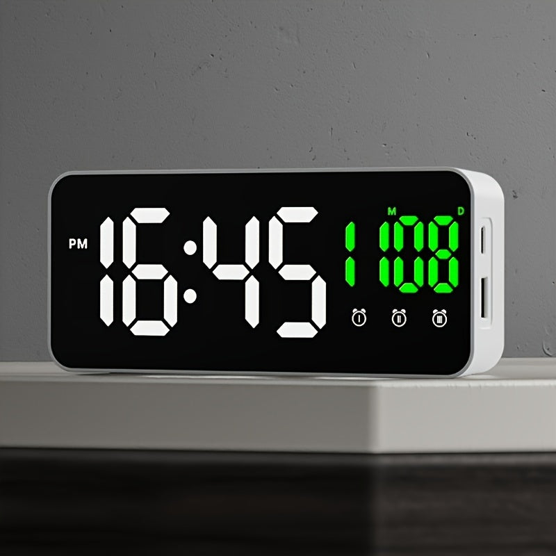 LED Clock Home Decoration with Smart Alarm and Creative Mirror Design