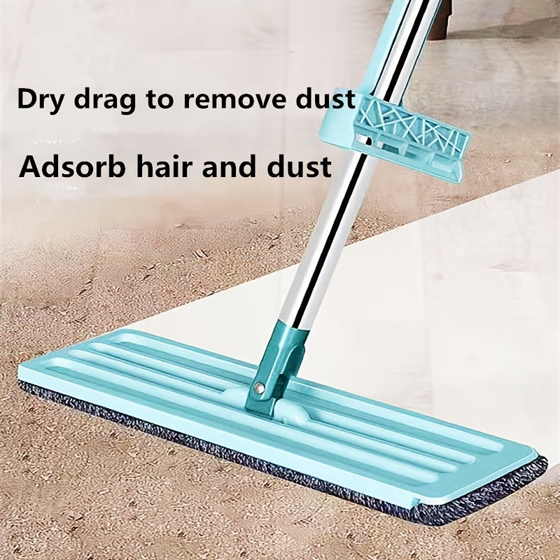 The pack includes 4 long-handled mops for wet and dry use, perfect for cleaning kitchen and bathroom tile floors. The spin mop is durable and ideal for dusting, making it a convenient cleaning tool for easy floor maintenance.