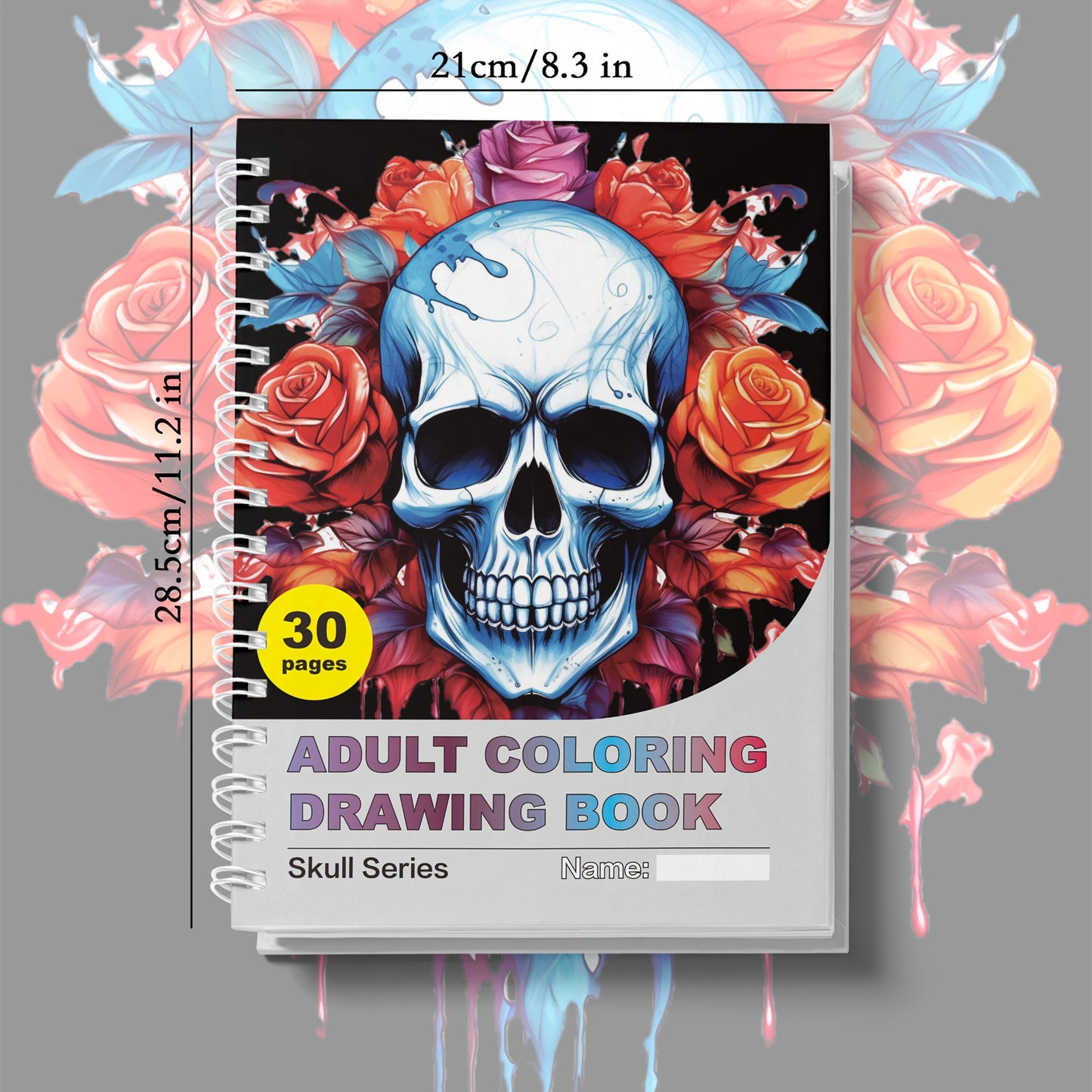 Skulls & Bones Adult Coloring Book - 30 Intricate Pages for Relaxation