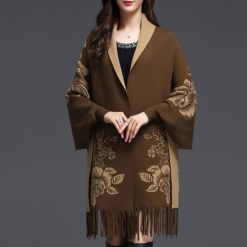 Goddess Shawl Coat for Autumn/Winter, warm and stylish, can be worn as a cheongsam with sleeves.