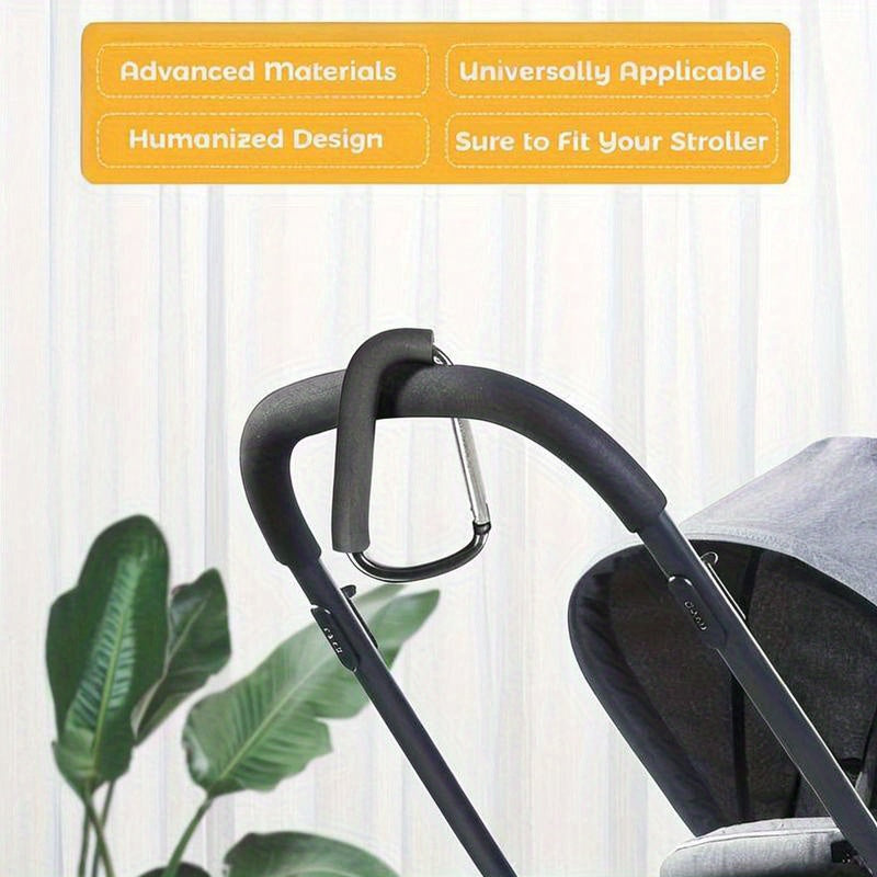 [Top Pick] 1 Piece Heavy-Duty 16.0cm Stroller Hook - Features a Large Metal Clip for Convenient Bag Hanging, Perfect for Shopping & Daily Activities, Ensures Secure Attachment to Stroller