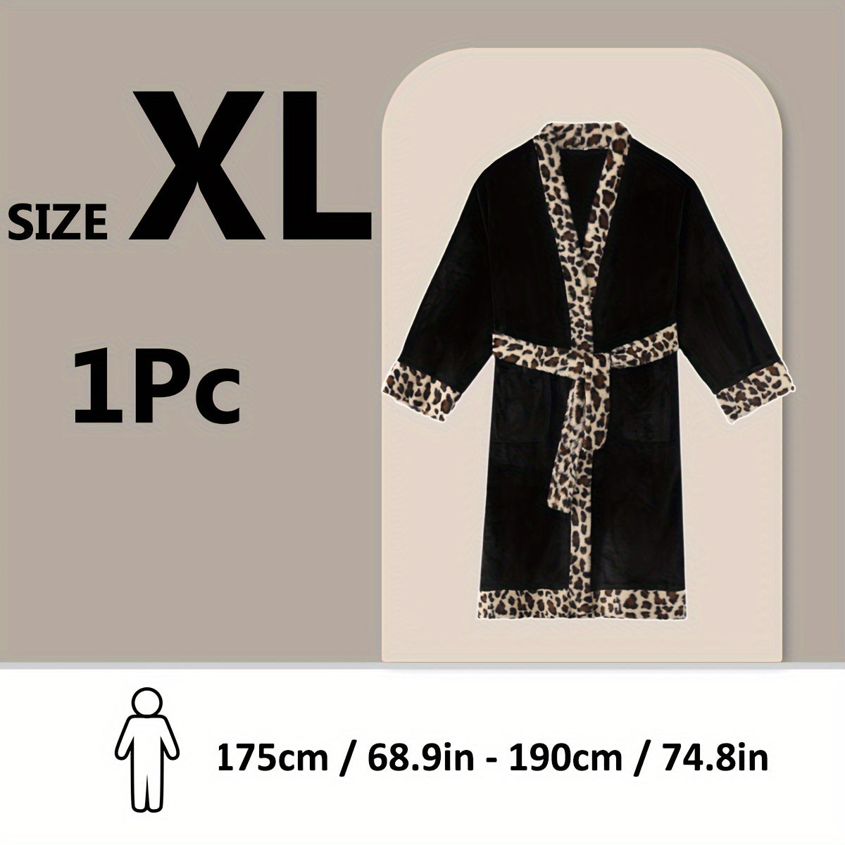 Soft unisex bathrobe with animal print trim, polyester & polyamide blend, machine washable, character themed.