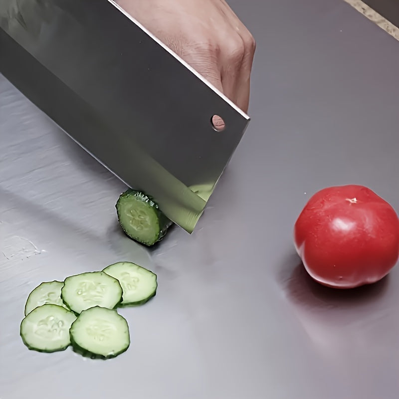 Stainless Steel Cutting Board - Heavy Duty and Non-Slip, Ideal for Cutting Meat, Fruits, Vegetables, and Bread. Measures 39.98cm*49.99cm or 49.99cm*59.99cm. Features Anti-Mildew Properties and is Durable. Perfect for Use as a Countertop Protector in Home