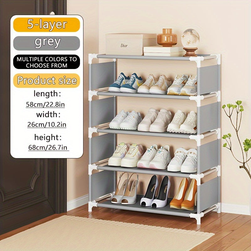 Versatile Non-woven Shoe Rack with Dust-proof Cover, Perfect for Organizing Shoes in Home, Bedroom, Dormitory, or Cabinet. Provides Economical and Simple Storage Solution.