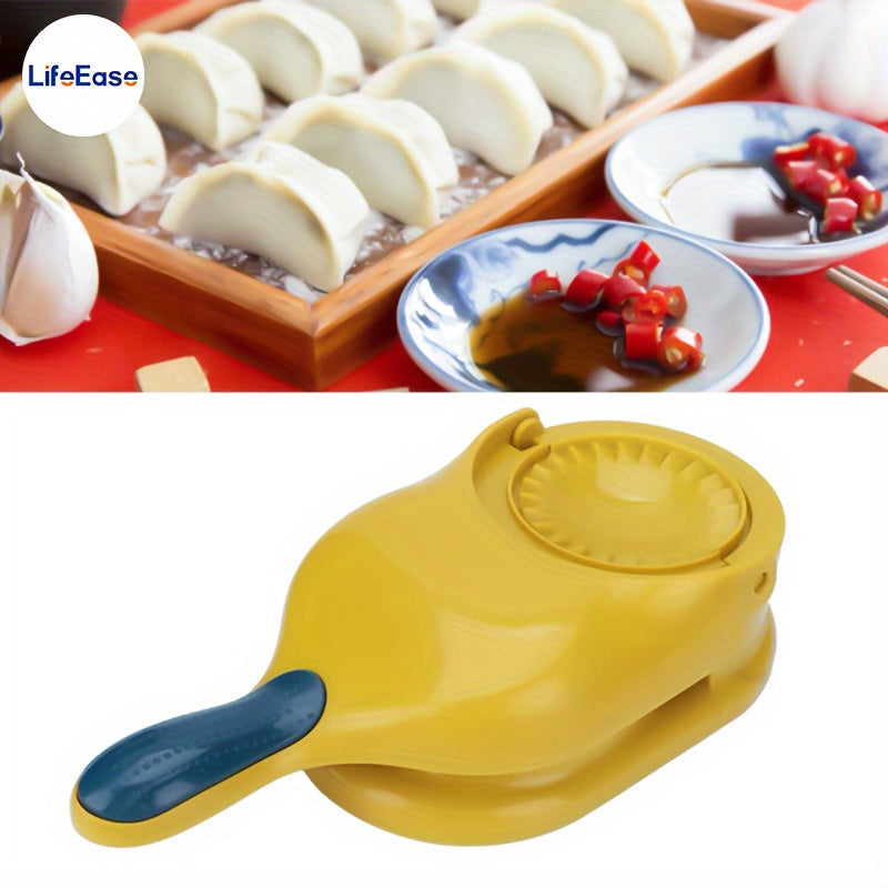 Make perfect dumplings and tortillas effortlessly with the 2-in-1 Easy Dumpling Maker. This manual DIY press is perfect for holidays and family gatherings. Crafted from durable polypropylene, this food-safe kitchen essential is a must-have for any cook.