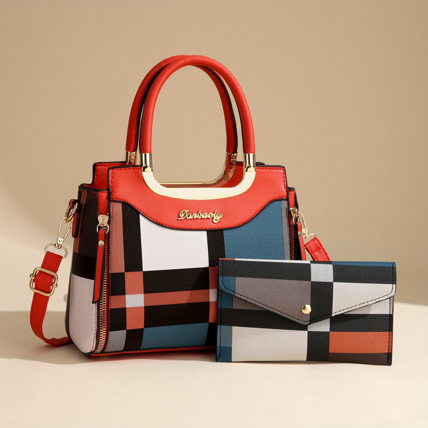 Valentine's Day tote for middle-aged women with large capacity, multiple pieces, crossbody option, and elegant design.