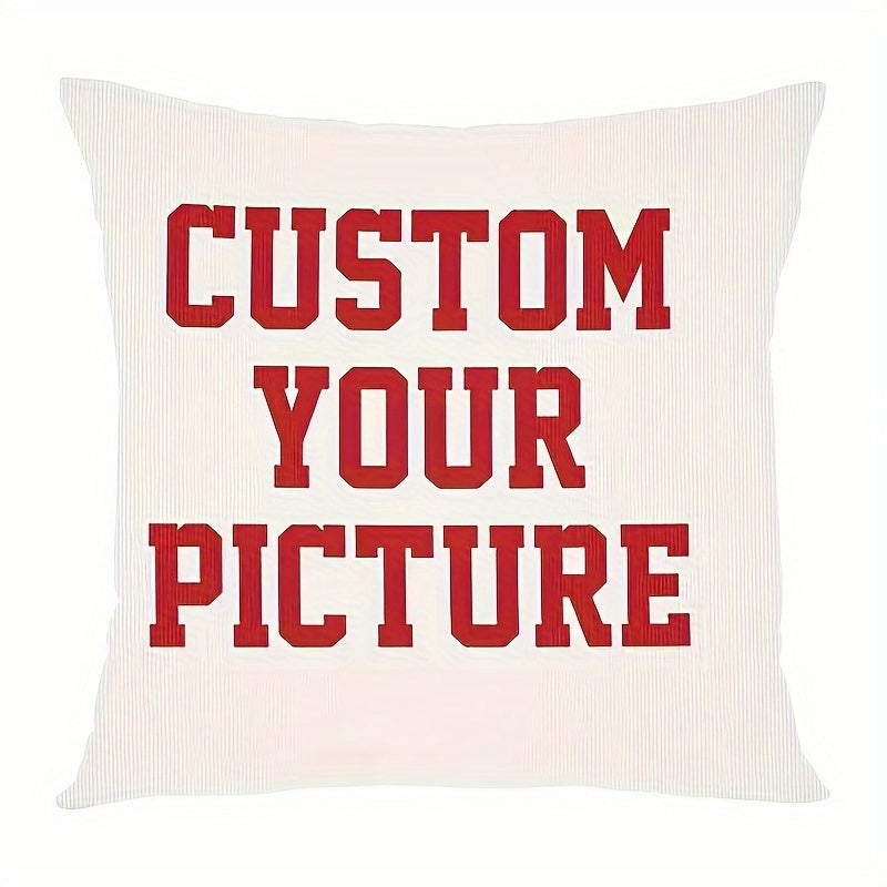 Customize your own photo commemorative polyester throw pillow with a short plush memory cushion cover. This custom hug pillowcase is perfect for remembrance, love, and comfort. Sized at 45.72x45.72 cm, it is suitable for ages 14 and up. Note: Cover only