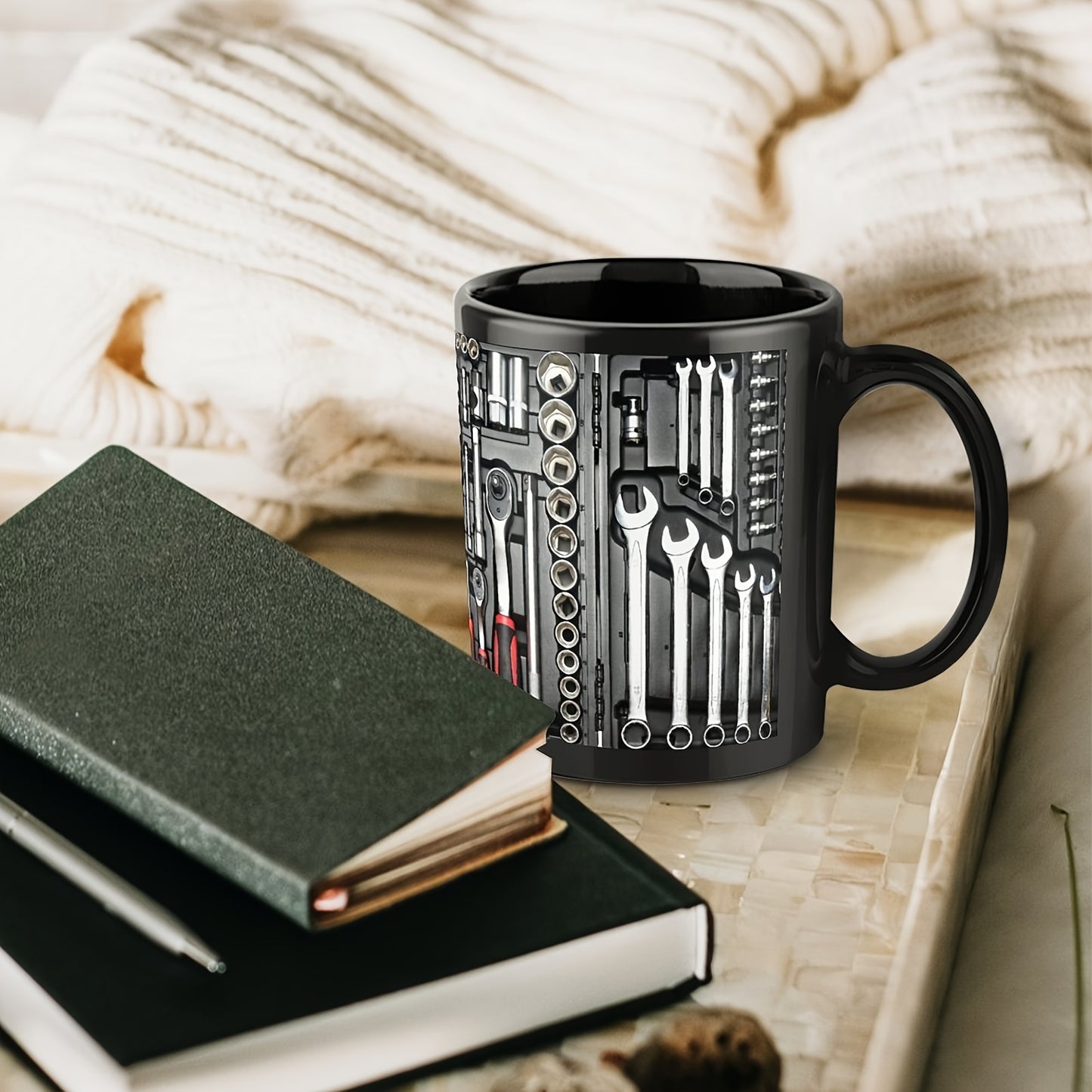 One 11oz Toolbox coffee mug, suitable for restaurants and cafes; can be a funny, motivational, inspirational birthday or party gift. Ideal for holiday decor and gifts.