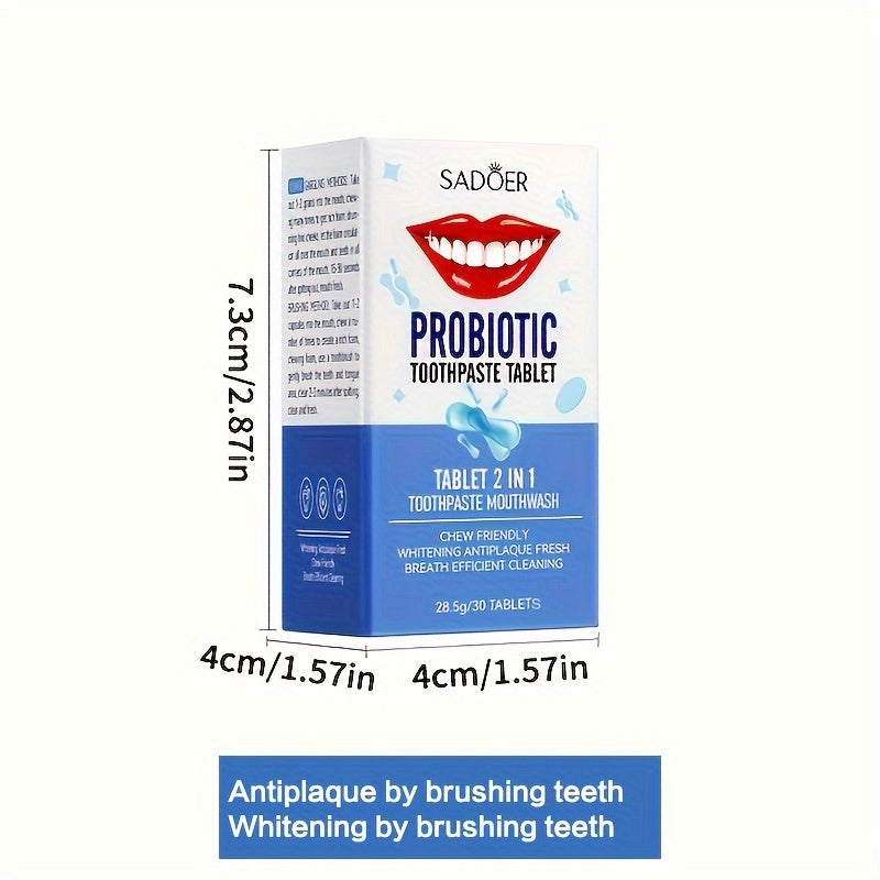 Probiotics Solid Toothpaste, Deeply Cleaning, Fresh Breath, Travel-friendly 28.5g(1.01oz)