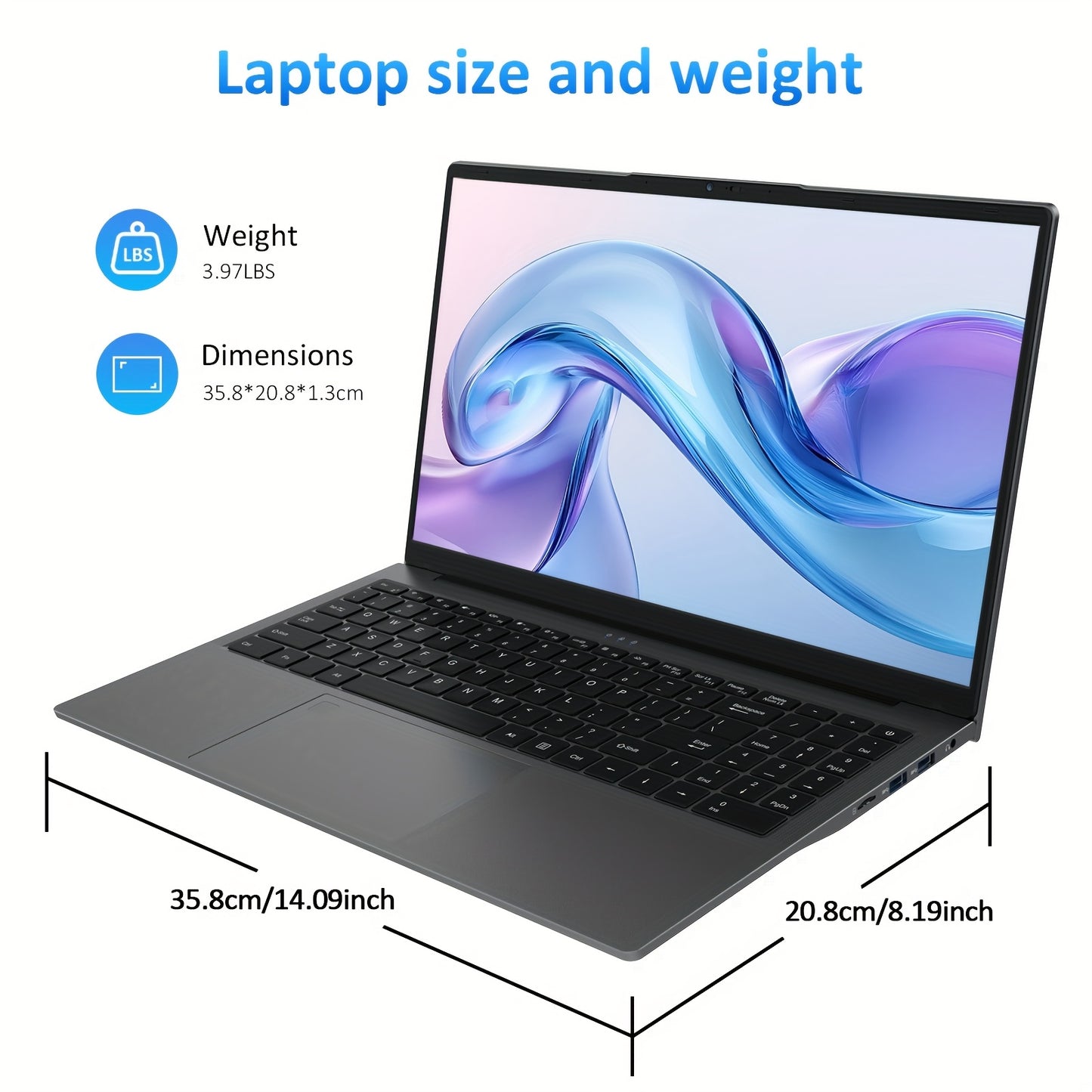 15.6-inch Auusda laptop with AMD 5825U, 16GB RAM, 768GB SSD, dual-channel SODIMM, dual NVME slots, fingerprint boot, FHD IPS LCD, HDTV, webcam, USB3.0, Windows 11 Pro