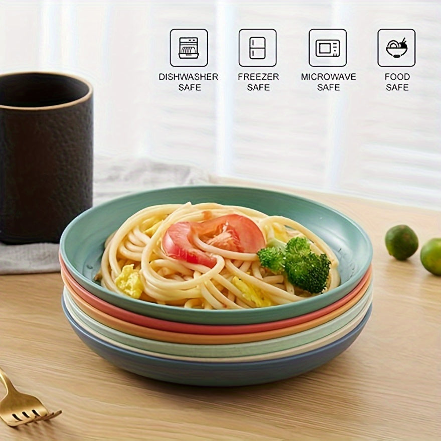 6 unbreakable deep dinner plates, 19.81 cm in size, dishwasher and microwave safe, BPA-free.