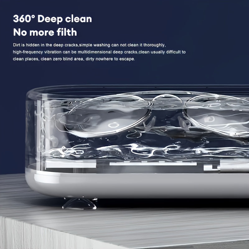 Our Electric Jewelry Glasses Cleaner offers high-frequency, quick cleaning in a multi-functional electric cleaning box. Safe for use on jewelry, makeup brushes, and various materials such as PVC, real leather, real faux fur, and plastic. Chemical-free