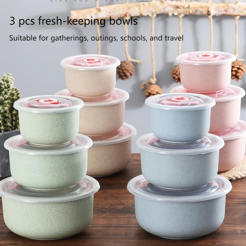 Get three wheat straw plastic storage boxes for your refrigerator to store and preserve fruits, vegetables, dumplings, meat, eggs, ginger, garlic, and onions. These kitchen supplies are perfect for holiday parties like Christmas, Halloween, and Christmas