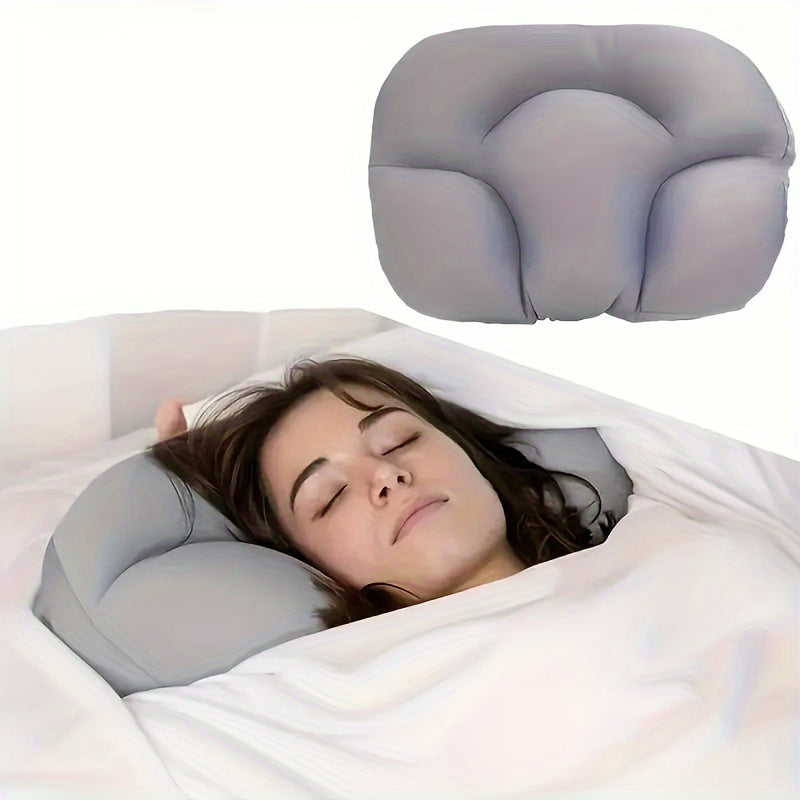 1 piece Ergonomic 3D Sleeping Egg Pillow - Medium Firmness Polyester Fiber, Portable Neck Support for Side and Back Sleepers, Foam Filled, Easy to Maintain, Lightweight Travel Cushion