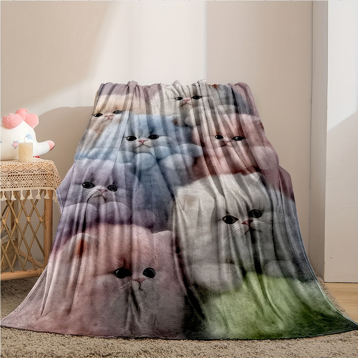 Soft and Warm All-Season Reversible Flannel Throw Blanket with Unique HD Animal Print - Perfect for Couch, Bed, Office, or Travel