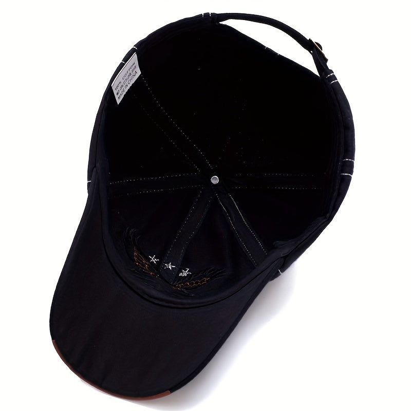 Perfect for outdoor sports, this unisex sunshade baseball cap features an eagle embroidery and breathable fabric. A great gift idea!