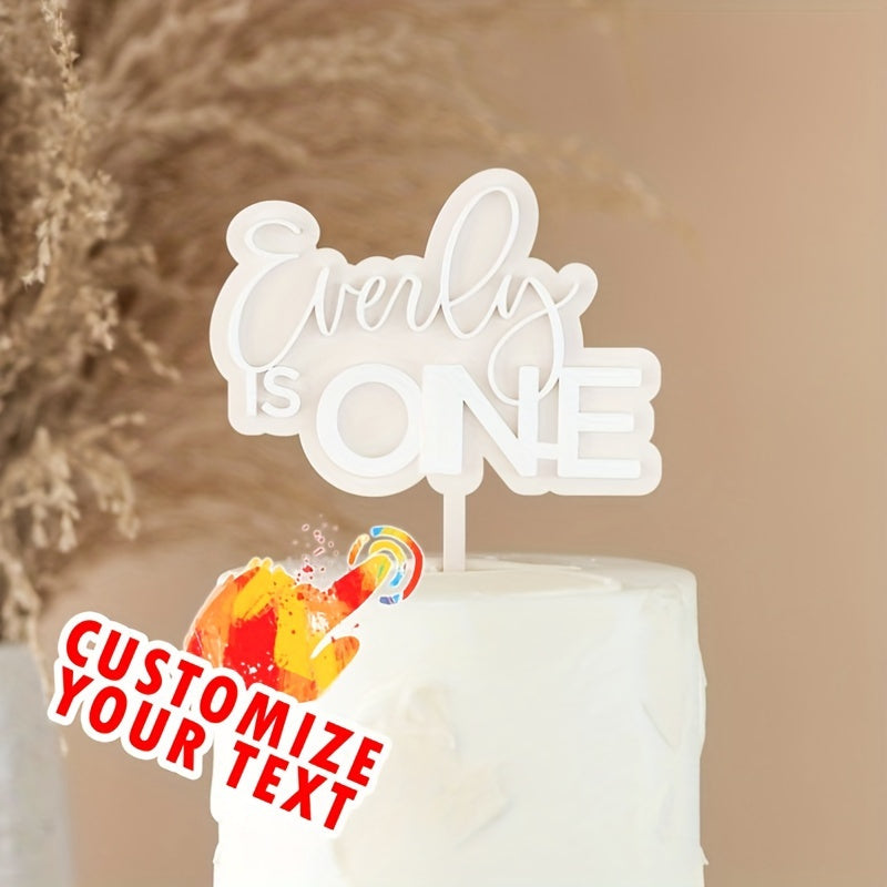 Customize your cake with a personalized acrylic topper featuring your name and number. This white dessert decoration accessory is perfect for birthdays, showers, and parties, and is suitable for ages 14 and up.