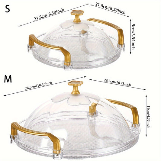 1pc Light Luxury Living Room Coffee Table Fruit Basket with Cover Tray - a Creative and Simple New Addition to Your Household for Snacks and Candy.