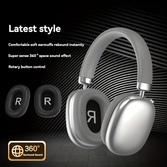 Wireless headphones with noise reduction, stereo sound, deep bass, and adjustable HiFi audio for sports.