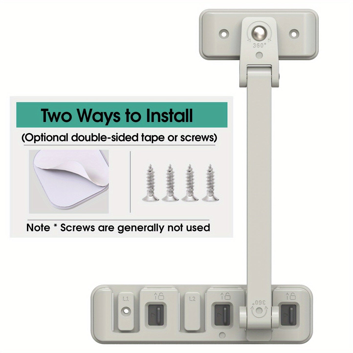 Keep Your Children Safe with the Easy-Install Window Lock - Prevents Falls and Sliding, Ensures Safety, Non-Toxic Light Gray Color, by LOOKTOSEE