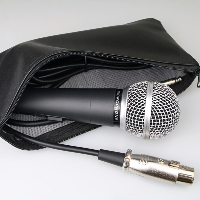 Professional SM58 Dynamic Vocal Microphone with Cardioid Wired Mic and 6.35mm Jack, DC Powered for Stage, Singing, Streaming, Video Conferencing, Gaming, and Karaoke - No Battery Needed.