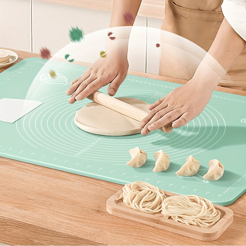 Silicone Pastry Mat - Perfect for Rolling Dough and Baking Bread, Candy, and Cookies - Essential Kitchen Tool for Holiday Baking on Christmas, Ramadan, Thanksgiving, Mother's Day, and Father's Day