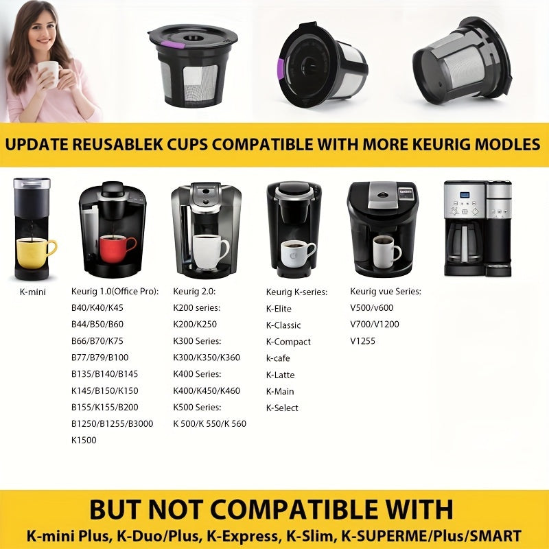 Refillable Reusable K Cups for Keurig, Compatible with Keurig 2.0 and 1.0, BPA-Free