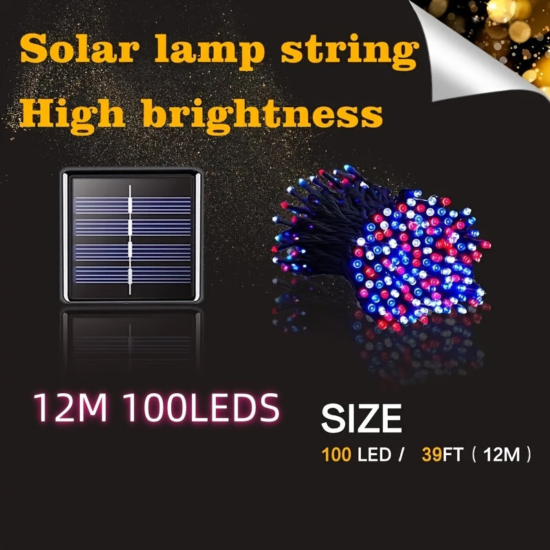 12m 100-light Solar Starlight String Lights