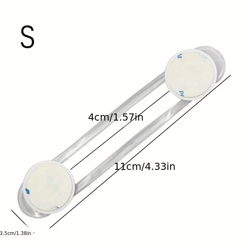 Protect your children with these finger protection locks! Keep your kids safe with the 10-piece Transparent Strap Shaped Drawer Locks.